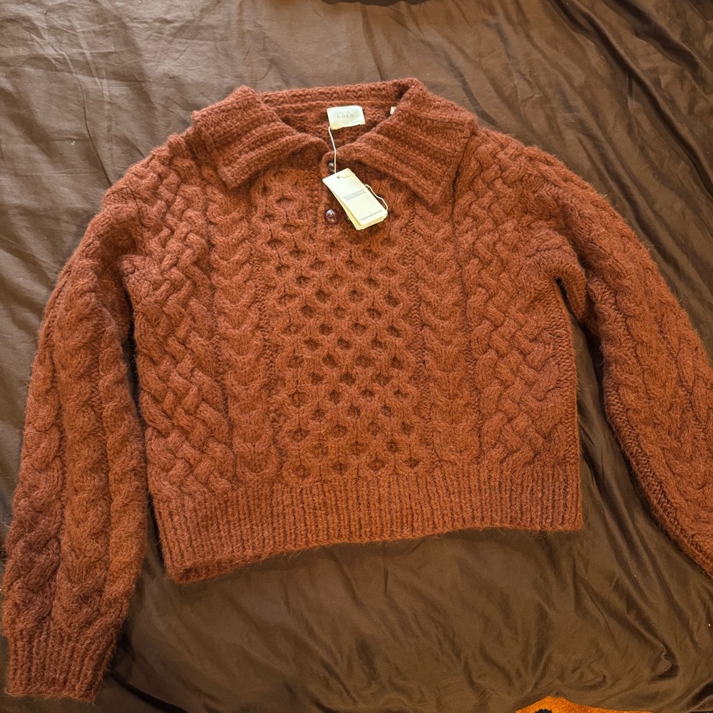 DÔEN Nuage Cable Knit Alpaca and Merino Wool Blend Sweater